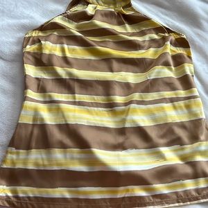 The Limited • Brown and Yellow Sleeveless Blouse • Large